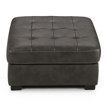 Tufted Ottoman with Block Feet